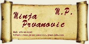 Minja Prvanović vizit kartica